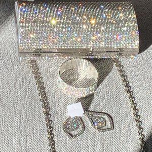 Silver Clutch Purse, Necklace, Bracelets and Earring Set/Best offer excepted